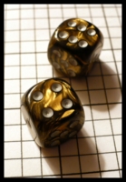 Dice : Dice - 6D Pipped - Brown Chessex Leaf Black Gold with Silver - Ebay Sept 2010